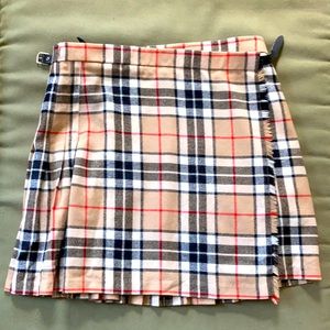 Highland Industries wool pleated plaid skirt